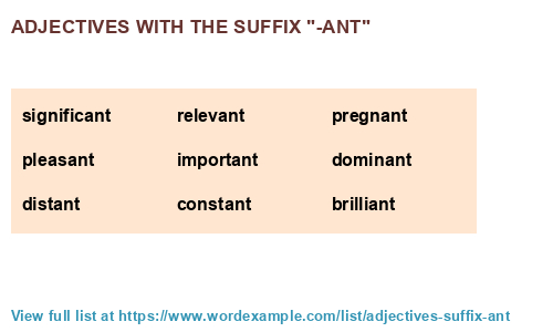 Adjectives with the suffix 