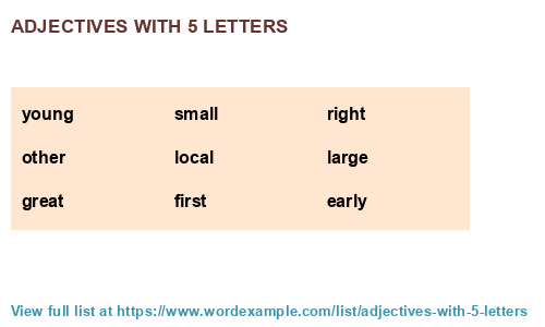 Words 5 letter Five Letter