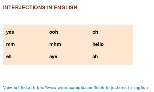 Interjections in English (500 results)