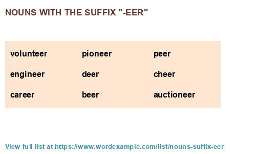 5 letter word with eer in them