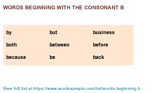 Words beginning with the consonant b (1,000 results)