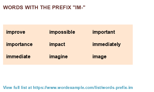 Words with the prefix 