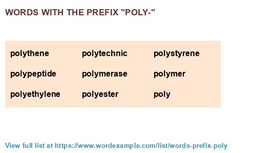 Words with the prefix 