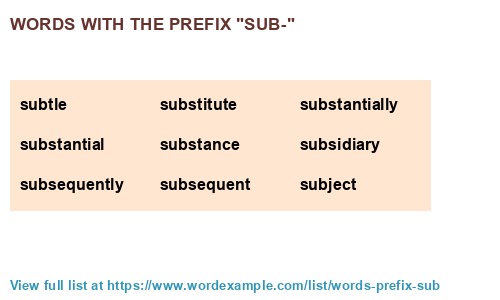 Words with the prefix 