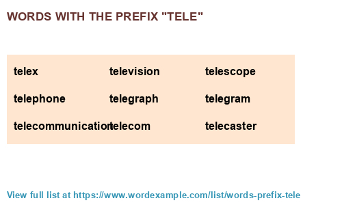 Words with the prefix 