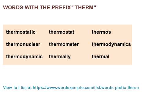 Words with the prefix 